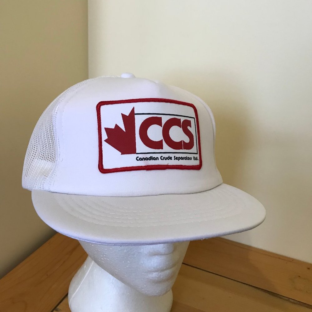 Canadian Crude Separators CCS Trucker Cap Vintage White Mesh Back Hat